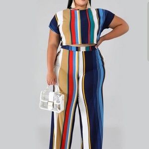 Plus size blulicious pants set